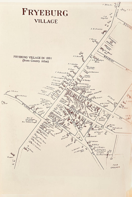 Fryeburg Village Map 1880 — 22 x 32